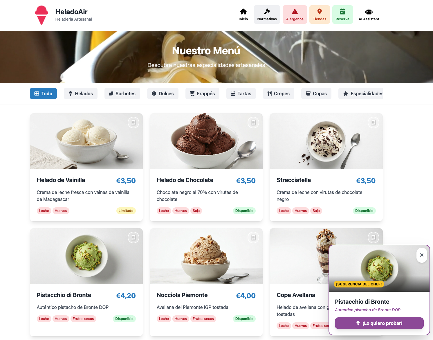 Menu Digitale – HeladoAir