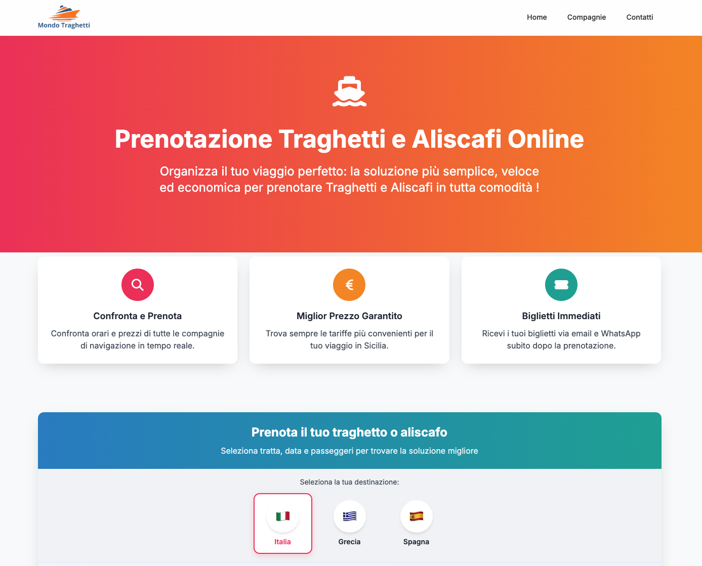 Prenotazioni traghetti online